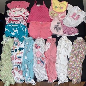 Newborn baby girl clothes bundle